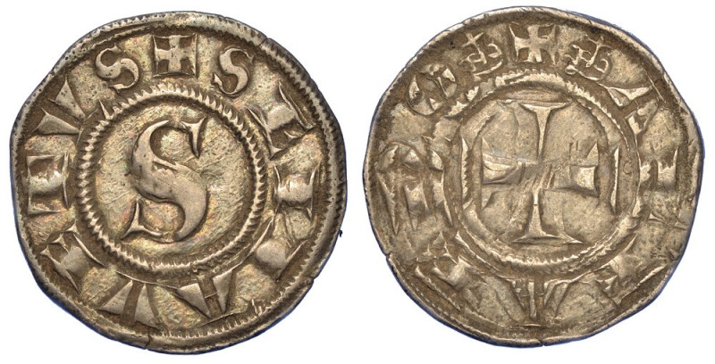 SIENA. REPUBBLICA, 1180-1390., Grosso, anni 1318-1325.

Grande S. R/ Croce pat...