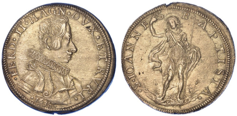 FIRENZE. FERDINANDO II DE' MEDICI, 1621-1670., Piastra 1638.

Busto drappeggia...