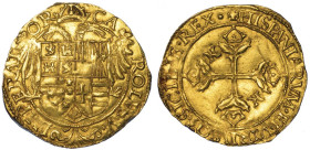 NAPOLI. CARLO V D'ASBURGO, 1516-1556., Scudo d'oro.