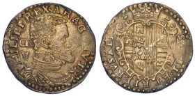 NAPOLI. FILIPPO II, 1554-1598 (II PERIODO: RE DI SPAGNA, 1556-1598)., Mezzo Ducato.
