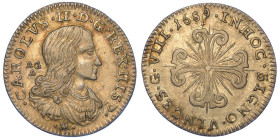 NAPOLI. CARLO II DI SPAGNA, 1665-1700., 8 grana 1689.