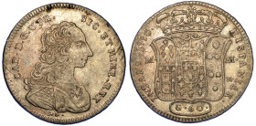 NAPOLI. CARLO DI BORBONE, 1734-1759., Mezza piastra da 60 Grana 1750.