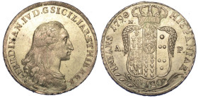 NAPOLI. FERDINANDO IV DI BORBONE, 1759-1816., Piastra da 120 Grana 1790.