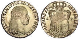 NAPOLI. FERDINANDO IV DI BORBONE, 1759-1816., Piastra da 120 Grana 1798.