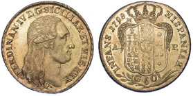 NAPOLI. FERDINANDO IV DI BORBONE, 1759-1816., Mezza piastra da 60 Grana 1798.