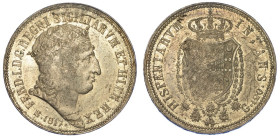 NAPOLI. FERDINANDO I DI BORBONE, 1816-1825., Piastra da 120 Grana 1817. Reimpressa.