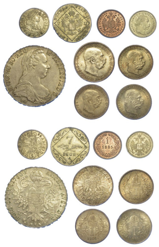 AUSTRIA. Lotto di nove monete

LEOPOLD I, 1657-1705. 3 Kreuzer. MARIA THERESIA...