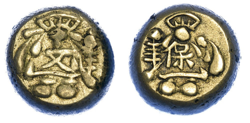 GIAPPONE - ERA TEMPO, 1837-1858., Mameita Gin.

Ideogrammi. R/ Ideogrammi. C# ...