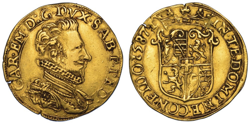 DUCATO DI SAVOIA. CARLO EMANUELE I DI SAVOIA. IL GRANDE, 1580-1630., Doppia 1587...