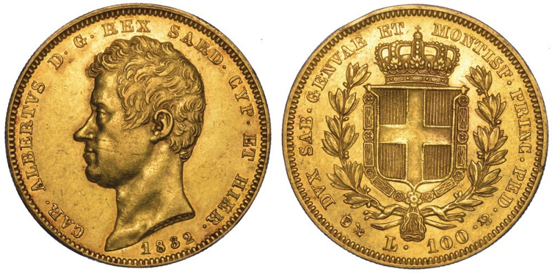 REGNO DI SARDEGNA. CARLO ALBERTO DI SAVOIA, 1831-1849., 100 Lire 1832. Genova.
...