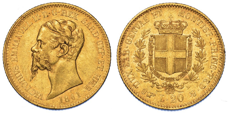 REGNO DI SARDEGNA. VITTORIO EMANUELE II DI SAVOIA, 1849-1861., 20 Lire 1861. Tor...