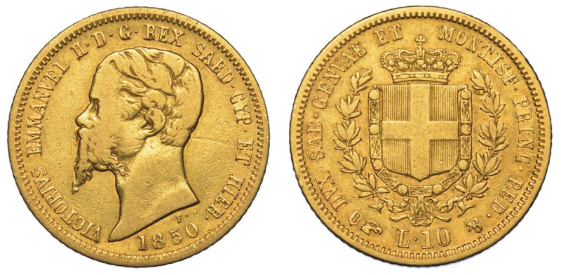 REGNO DI SARDEGNA. VITTORIO EMANUELE II DI SAVOIA, 1849-1861., 10 Lire 1850. Tor...