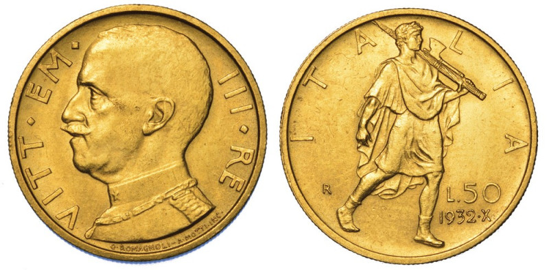 REGNO D'ITALIA. VITTORIO EMANUELE III DI SAVOIA, 1900-1946., 50 Lire 1932/A. X. ...