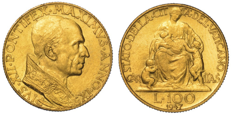 VATICANO. PIO XII, 1939-1958., 100 Lire 1947/A. IX.

Busto a d. con zucchetto ...