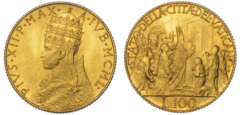 VATICANO. PIO XII, 1939-1958., 100 Lire 1950/A. Iub.

Busto a s. con triregno ...