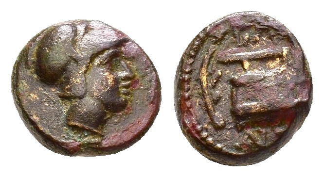 KINGS of MACEDON. Demetrios I Poliorketes (306-283 BC).Salamis.Ae.

Obv : Helmet...