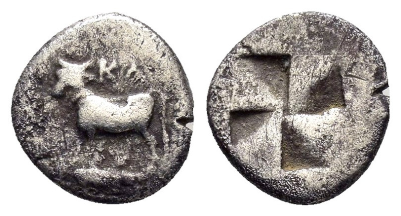 BITHYNIA. Kalchedon. (Circa 340-320 BC).Trihemiobol.

Obv : Bull standing left, ...