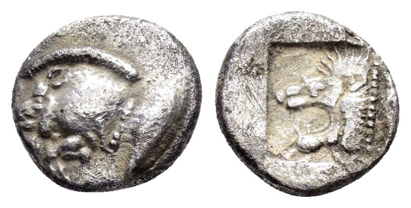 MYSIA. Kyzikos.(Circa 450-400 BC).Obol.

Obv : Forepart of boar left; to right, ...