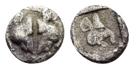 LESBOS. Uncertain. (Circa 500-450 BC).BI 1/36 Stater.

Obv : Confronted heads of two boars; H above.

Rev : Head of boar right within incuse square.
R...
