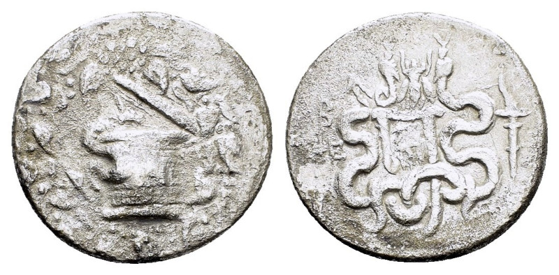 IONIA.Ephesos.(Circa 180-67 BC). Cistophorus..

Obv : Cista mystica with serpent...