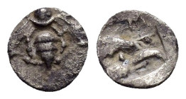IONIA. Ephesos. (Circa 500-420 BC). Trihemiobol.

Obv : Bee; annulet to left and right.

Rev : Ε Φ.
Head of eagle right in incuse square.
SNG Kayhan 1...