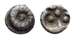 IONIA. Erythrai?. (Circa 500-480 BC).Tetartemorion.

Obv : Rosette.

Rev : Cruciform incuse, with central pellet and pellet in each angle.
SNG von Aul...