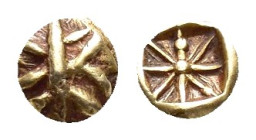 IONIA. Uncertain. (Circa 625-600 BC).EL 1/48 Stater.

Obv : Geometric figure resembling star, composed of cross centered upon polygon of eight sides.
...