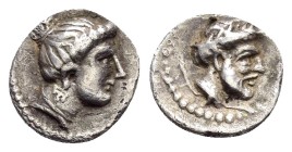 CILICIA. Nagidos.(Circa 400-380 BC).Obol.

Obv : Head of Aphrodite right; small N to left.

Rev : Bearded head of Dionysos right.
Göktürk 1; SNG ...