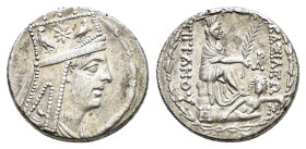 KINGS of ARMENIA. Tigranes II ‘the Great.(95-56 BC).Tigranokerta.Tetradrachm.

Obv : Draped bust of Tigranes II to right, wearing five-pointed tiara...