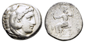 PTOLEMAIC KINGS of EGYPT. Ptolemy I Soter.(As satrap, 323-305 BC). Arados. Tetradrachm.

Obv : Head of Herakles right, wearing lion skin.

Rev : AΛEΞA...