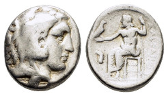 PTOLEMAIC KINGS of EGYPT. Ptolemy I Soter.(As satrap, 323-305 BC). Arados. Tetradrachm.

Obv : Head of Herakles right, wearing lion skin.

Rev : AΛEΞA...