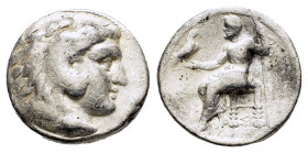 PTOLEMAIC KINGS of EGYPT. Ptolemy I Soter.(As satrap, 323-305 BC). Arados. Tetradrachm.

Obv : Head of Herakles right, wearing lion skin.

Rev : AΛEΞA...