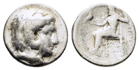 PTOLEMAIC KINGS of EGYPT. Ptolemy I Soter.(As satrap, 323-305 BC). Arados. Tetradrachm.

Obv : Head of Herakles right, wearing lion skin.

Rev : AΛEΞA...