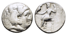 PTOLEMAIC KINGS of EGYPT. Ptolemy I Soter.(As satrap, 323-305 BC). Arados. Tetradrachm.

Obv : Head of Herakles right, wearing lion skin.

Rev : AΛEΞA...