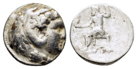 PTOLEMAIC KINGS of EGYPT. Ptolemy I Soter.(As satrap, 323-305 BC). Arados. Tetradrachm.

Obv : Head of Herakles right, wearing lion skin.

Rev : AΛEΞA...