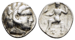 PTOLEMAIC KINGS of EGYPT. Ptolemy I Soter.(As satrap, 323-305 BC). Arados. Tetradrachm.

Obv : Head of Herakles right, wearing lion skin.

Rev : AΛEΞA...