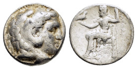 PTOLEMAIC KINGS of EGYPT. Ptolemy I Soter.(As satrap, 323-305 BC). Arados. Tetradrachm.

Obv : Head of Herakles right, wearing lion skin.

Rev : AΛEΞA...