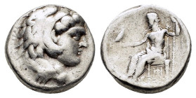 PTOLEMAIC KINGS of EGYPT. Ptolemy I Soter.(As satrap, 323-305 BC). Arados. Tetradrachm.

Obv : Head of Herakles right, wearing lion skin.

Rev : AΛEΞA...