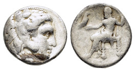 PTOLEMAIC KINGS of EGYPT. Ptolemy I Soter.(As satrap, 323-305 BC). Arados. Tetradrachm.

Obv : Head of Herakles right, wearing lion skin.

Rev : AΛEΞA...