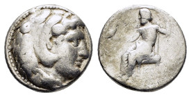 PTOLEMAIC KINGS of EGYPT. Ptolemy I Soter.(As satrap, 323-305 BC). Arados. Tetradrachm.

Obv : Head of Herakles right, wearing lion skin.

Rev : AΛEΞA...
