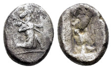 ACHAEMENID KINGS of PERSIA.Time of Darios I to Xerxes II.(485-420 BC).Sardes.Siglos.

Obv : Persian king in kneeling-running stance right, holding spe...