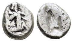 ACHAEMENID KINGS of PERSIA.Time of Darios I to Xerxes II.(485-420 BC).Sardes.Siglos.

Obv : Persian king in kneeling-running stance right, holding spe...