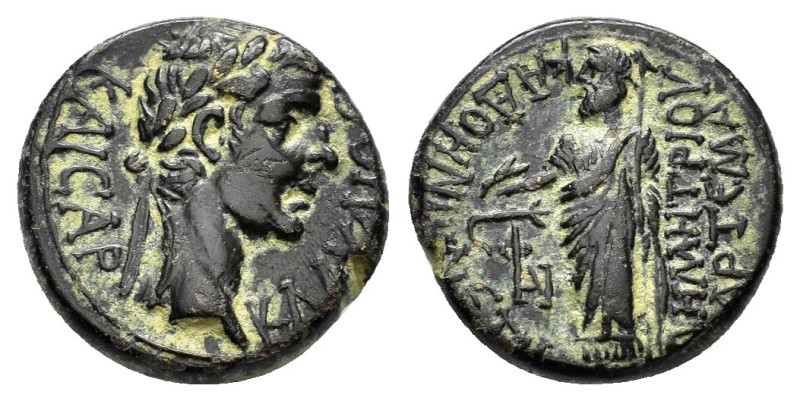 PHRYGIA. Cadi. Claudius (41-54). Ae. 

Obv : KΛΑΥΔΙΟC KΑΙCAP.
Laureate head righ...