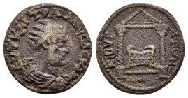 PHRYGIA. Cibyra. Trajanus Decius (249-251). Ae.

Obv : ΑVΤ ΚΑΙ ΤΡΑΙΑΝΟϹ ΔЄΚΙΟϹ.
Laureate, draped and cuirassed bust right.

Rev : ΚΙΒVΡΑΤUΝ.
Distyle t...