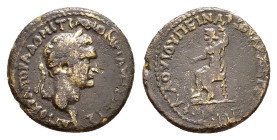 PHRYGIA. Cidyessus. Domitian (81-96). Ae.

Obv : AVTOKPATOPA ΔOMITANON KIΔVHΣΣEIΣ.
Laureate head right.

Rev : EΠI T ΦΛAOVIOV ΠEINAPIOV APXIEPEΩ.
Zeus...