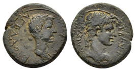CARIA. Antiochia ad Maeandrum. Augustus (27 BC-14 AD). Ae.

Obv : ΚΑΙΣΑΡ ΣΕΒΑΣΤΟΣ ΑΝΤΙΟΧΕΩΝ.
Laureate head of Augustus right.

Rev : ΑΓΕΛΑΟΥ ΣΥΝΑΡΧΙΑ....