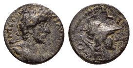 LYCAONIA.Iconium.Antoninus Pius.(138-161).Ae.

Obv : ANTONINVS PIVS AVG.
Laureate, draped and cuirassed bust right.

Rev : COL ICO.
Helmeted and drape...
