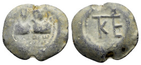 BYZANTINE LEAD SEAL.(Circa 7th-11th Century).Pb.

Condition : Good very fine.

Weight : 22.78 gr
Diameter : 28 mm