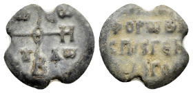 BYZANTINE LEAD SEAL.(Circa 7th-11th Century).Pb.

Condition : Good very fine.

Weight : 11.80 gr
Diameter : 24 mm