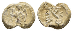BYZANTINE LEAD SEAL.(Circa 7th-11th Century).Pb.

Condition : Good very fine.

Weight : 7.19 gr
Diameter : 21 mm